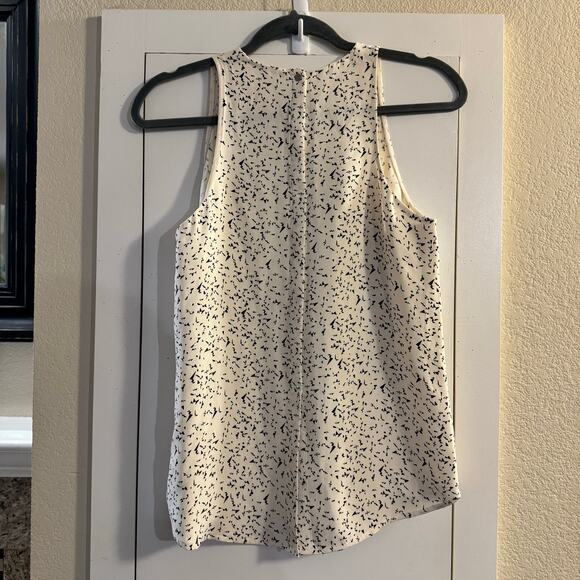 A.L.C. Printed 100% Silk Women’s Tank Top Size Small Cream - Picture 4 of 9